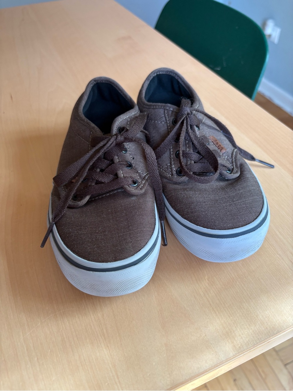 Vans Kids Brown Canvas Lace-Up Sneakers | Size 2